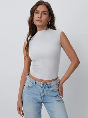 Women's White Tank Top AXIS-03