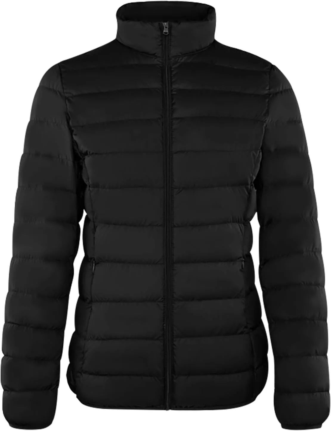 Women's Winter Coat Quilted Puffer Jacket Stand Collar Warm Down Coat Lightweight Zip Up Casual Cotton-Padded Clothes