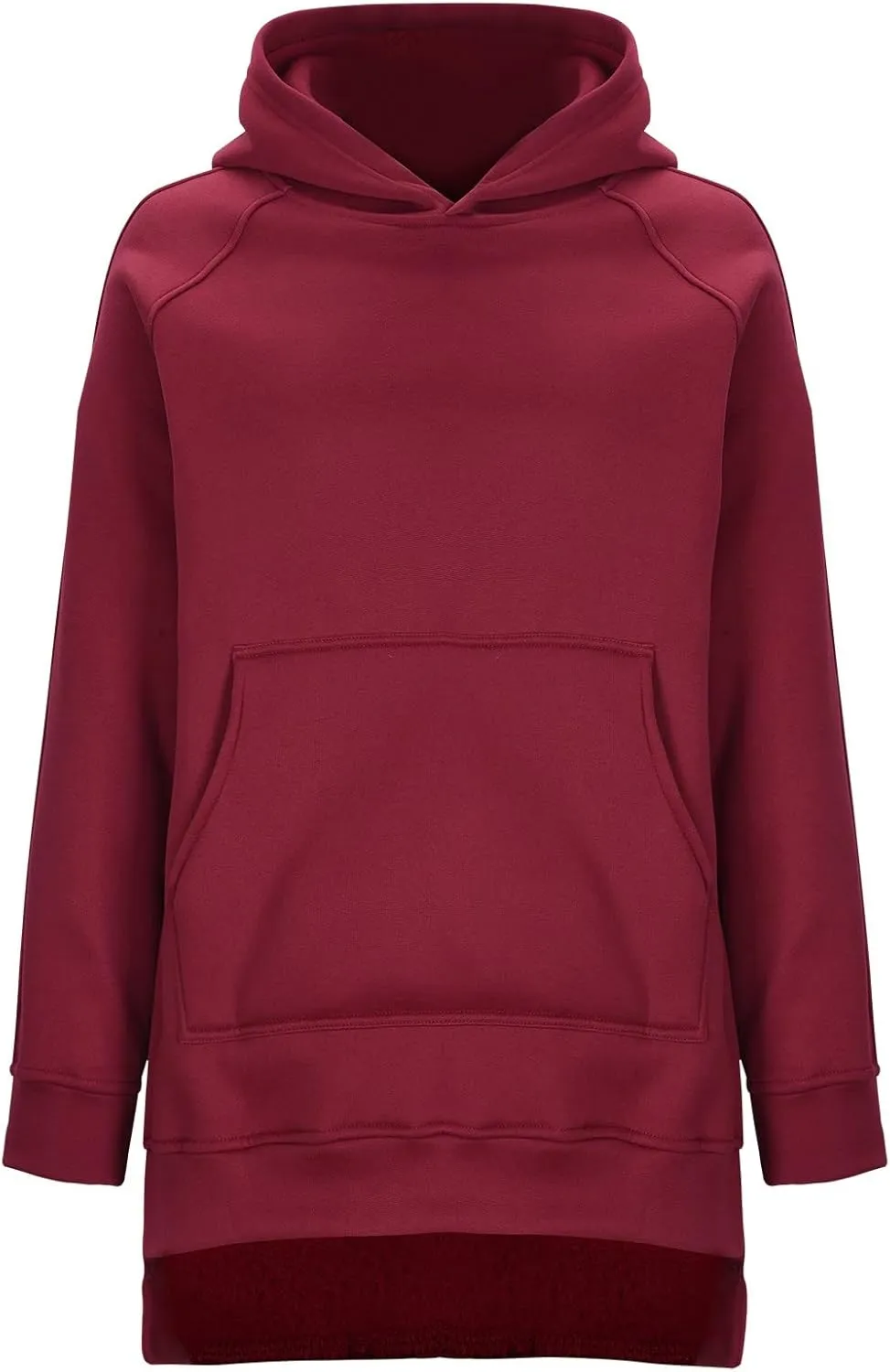 Women's Winter Oversized Hoodies Stylish Long Sleeve High Split Hem Pullover Casual High Low Sweatshirt With Pocket