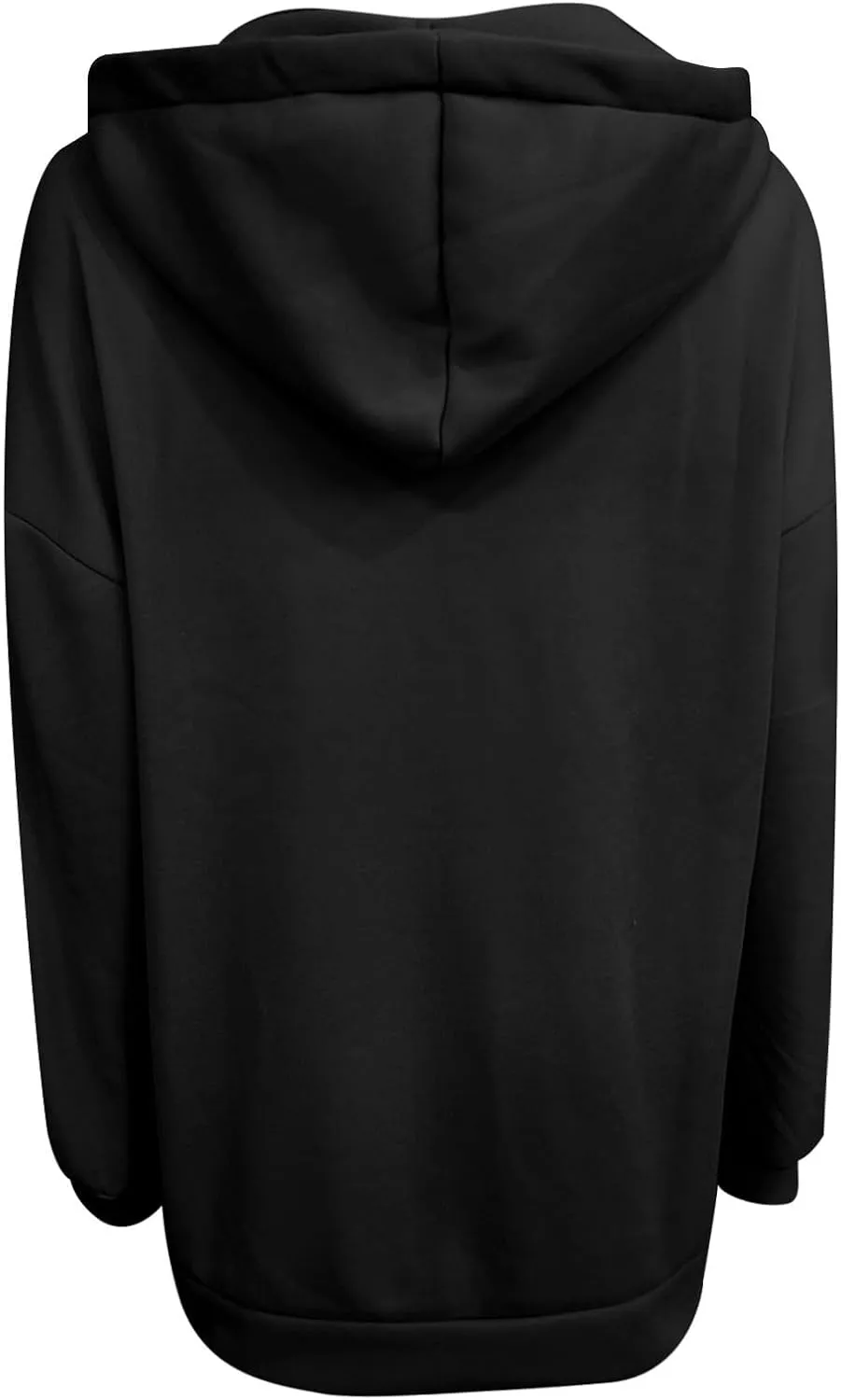 Womens Zip Up Hoodie Jacket Plus Size Long Sleeve Hooded Drawstring Oversized Coat Fall Winter Y2K Clothes