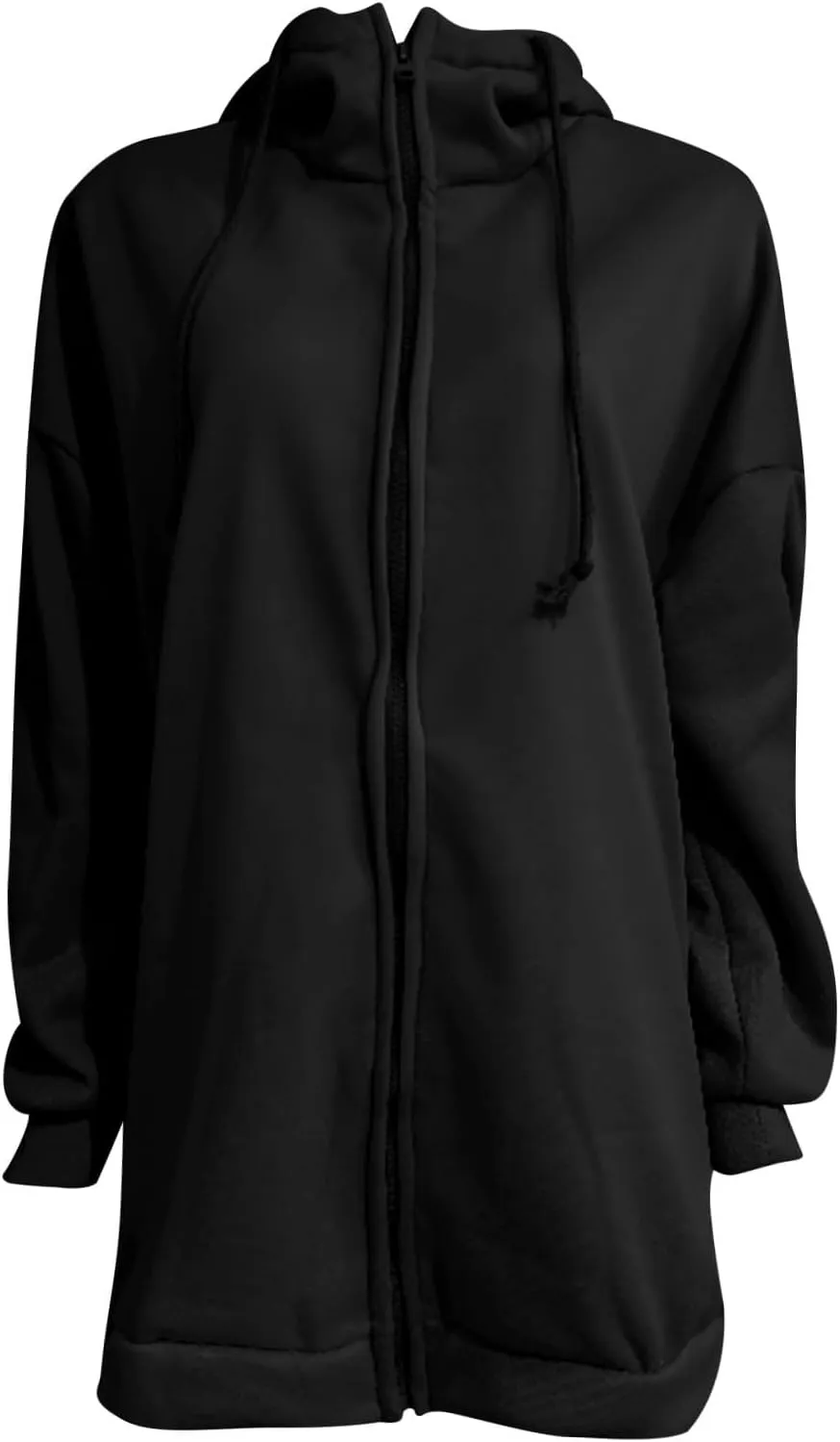 Womens Zip Up Hoodie Jacket Plus Size Long Sleeve Hooded Drawstring Oversized Coat Fall Winter Y2K Clothes