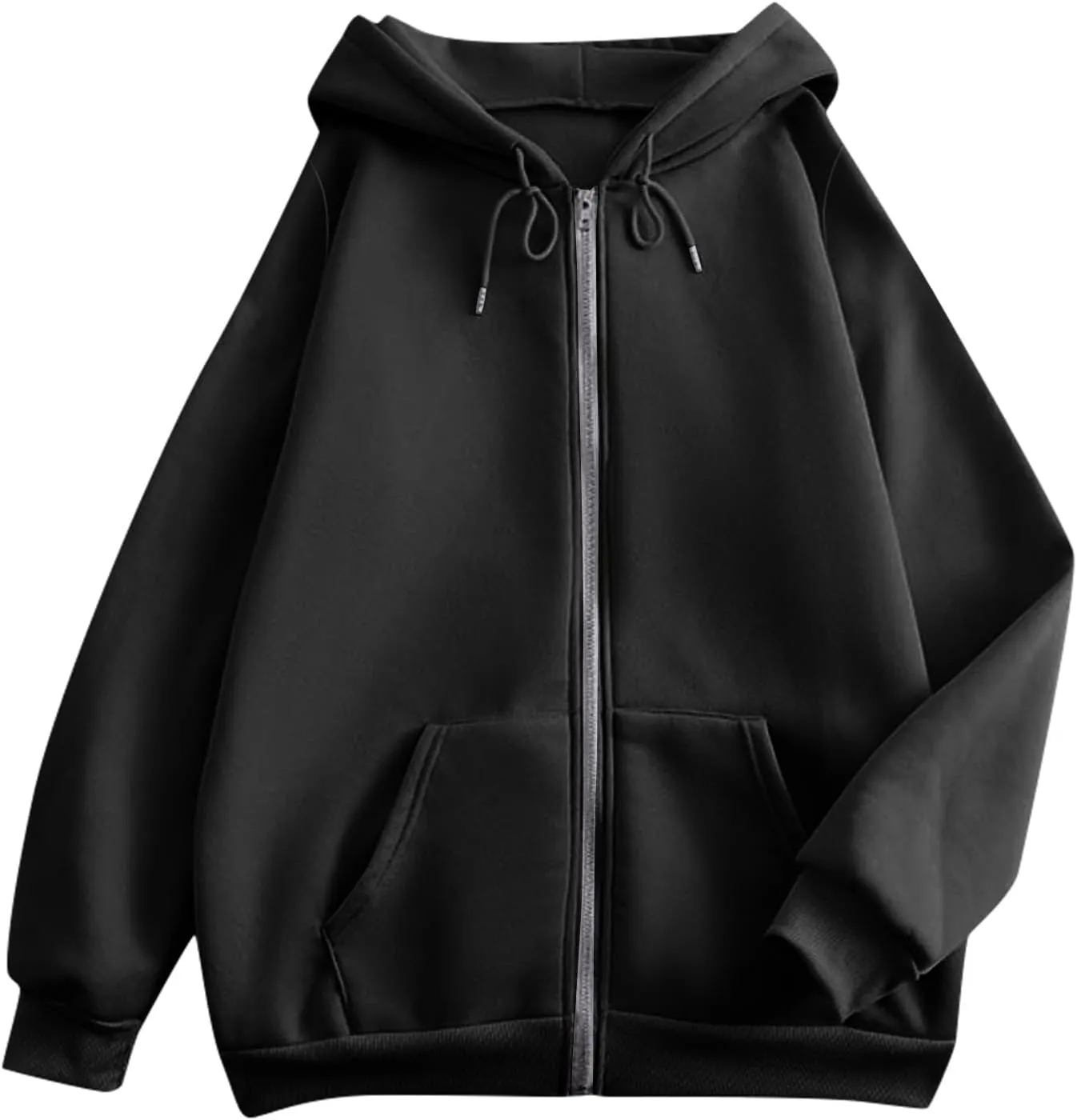 Womens Zip Up Hoodies Casual Long Sleeve Hoodie Jacket Oversized Lightweight Pullover Sweatshirts Tops with Pocket