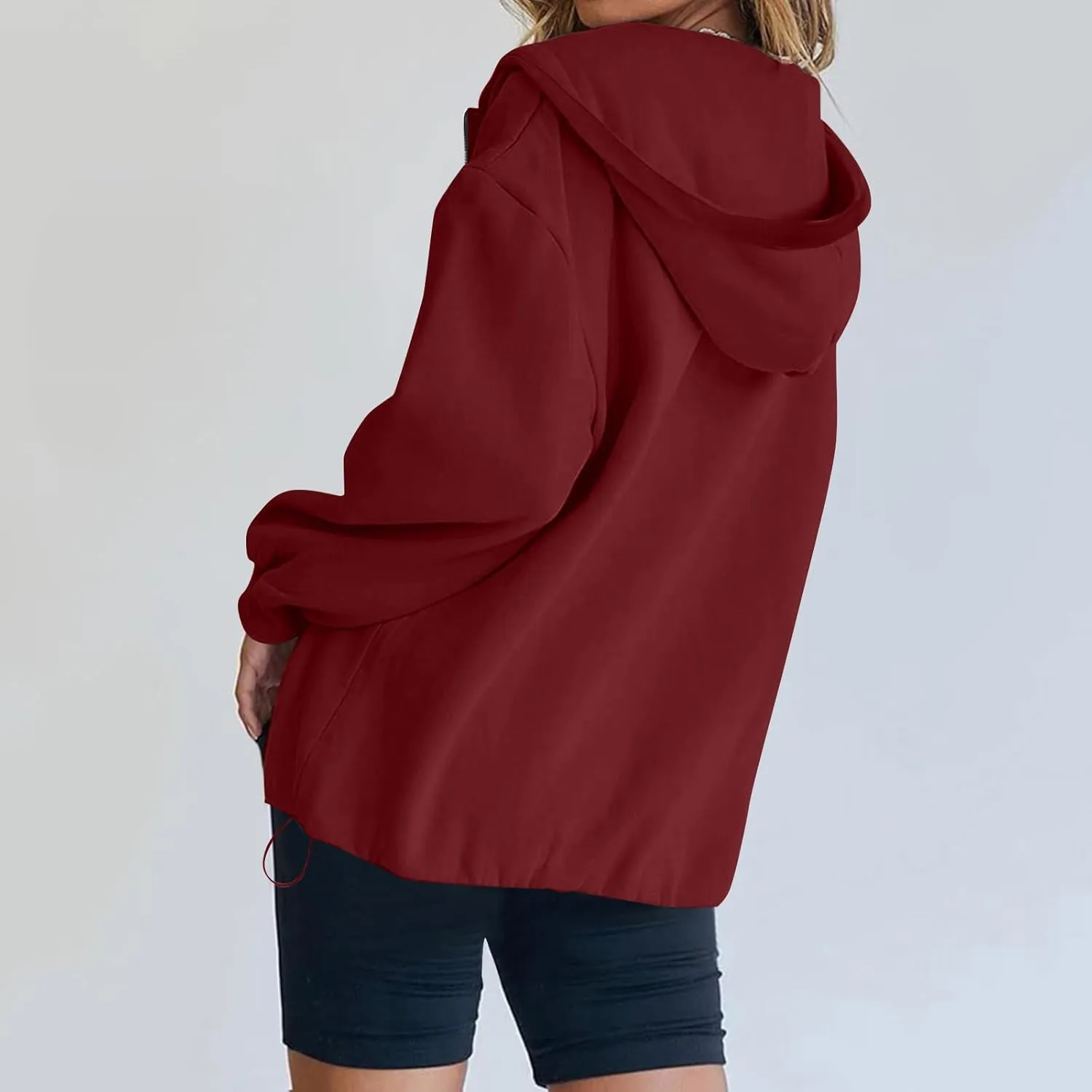 Womens Zip Up Hoodies Trendy Comfy Hooded Fleece Sweatshirt Casual Y2k Fall Jackets Outfits with Pockets 2024