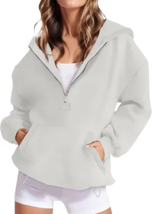 Womens Zip Up Hoodies Trendy Comfy Hooded Fleece Sweatshirt Casual Y2k Fall Jackets Outfits with Pockets 2024