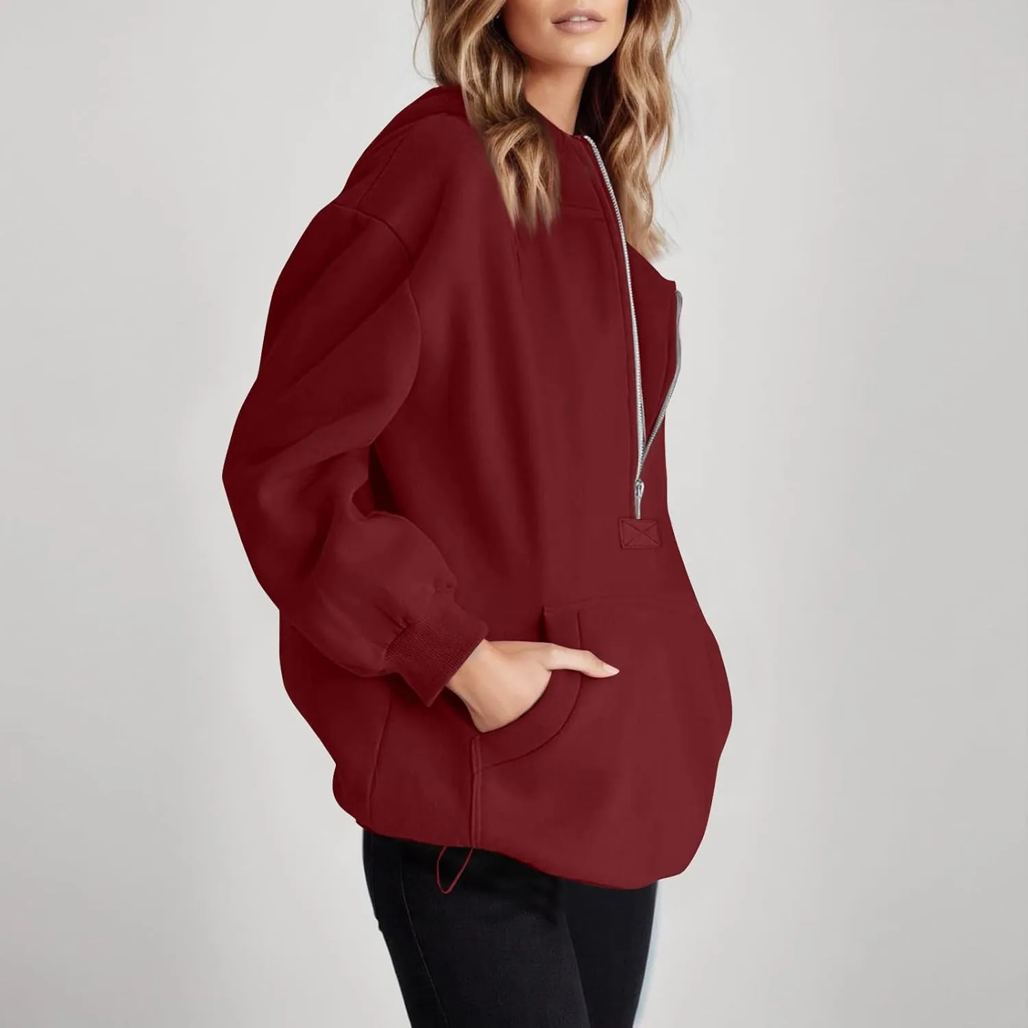 Womens Zip Up Hoodies Trendy Comfy Hooded Fleece Sweatshirt Casual Y2k Fall Jackets Outfits with Pockets 2024