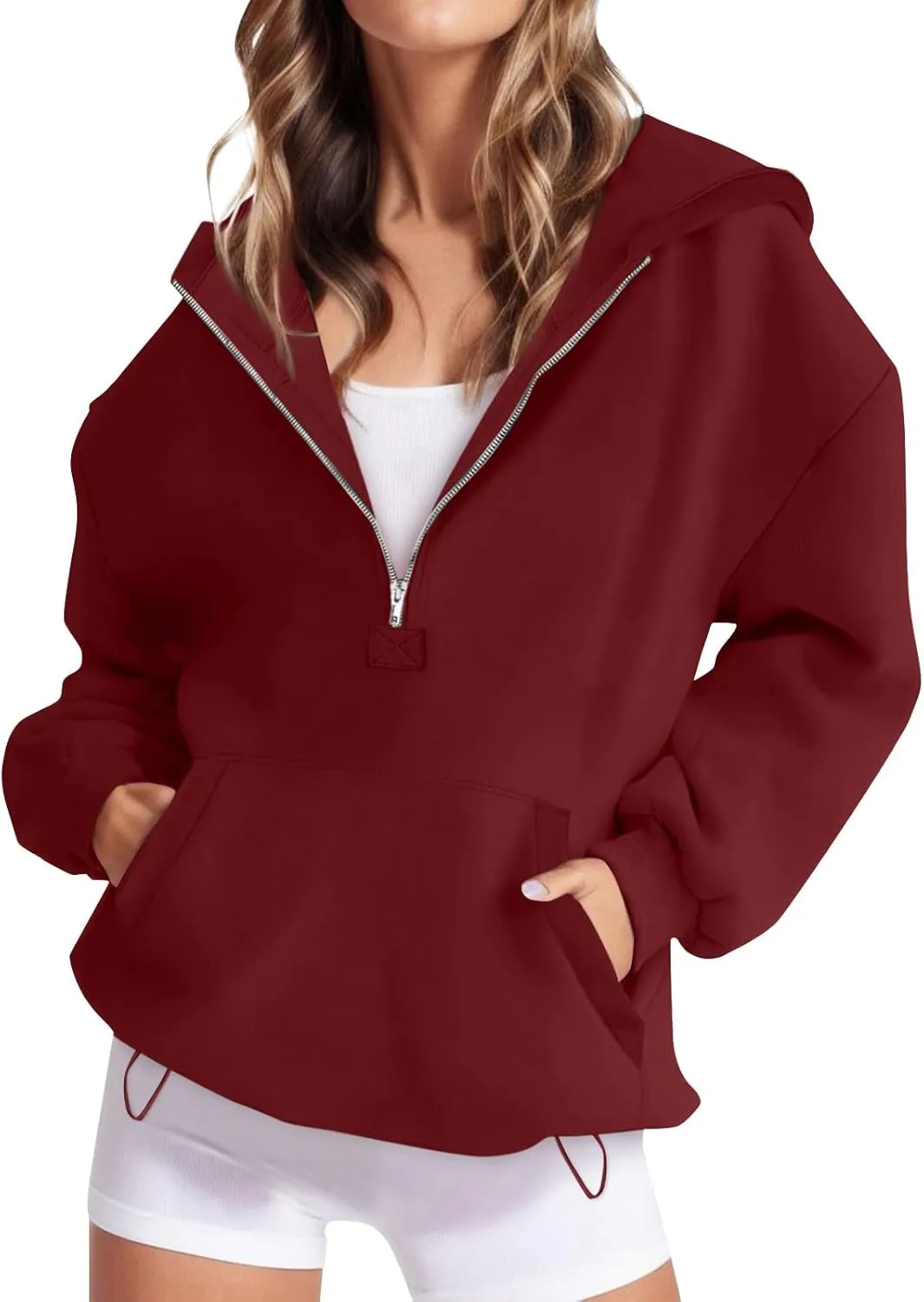 Womens Zip Up Hoodies Trendy Comfy Hooded Fleece Sweatshirt Casual Y2k Fall Jackets Outfits with Pockets 2024
