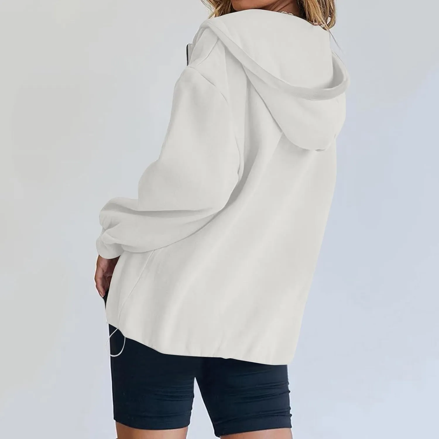 Womens Zip Up Hoodies Trendy Comfy Hooded Fleece Sweatshirt Casual Y2k Fall Jackets Outfits with Pockets 2024