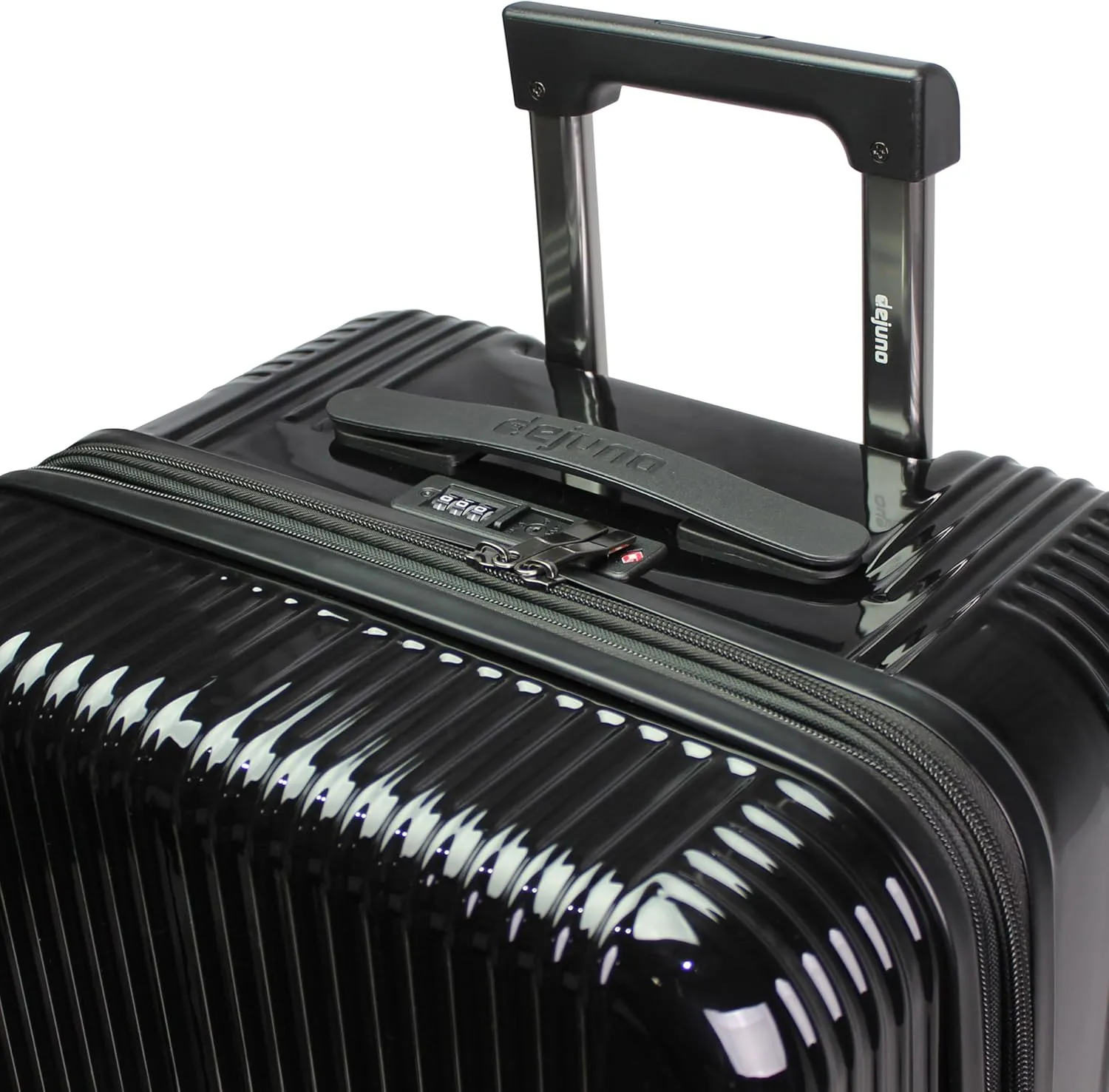 World Traveler Dejuno Colossus Polycarbonate Hardside Expandable Spinner Luggage with TSA Lock and Front Handle, Black, 26-inch