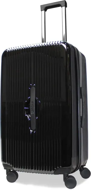 World Traveler Dejuno Colossus Polycarbonate Hardside Expandable Spinner Luggage with TSA Lock and Front Handle, Black, 26-inch