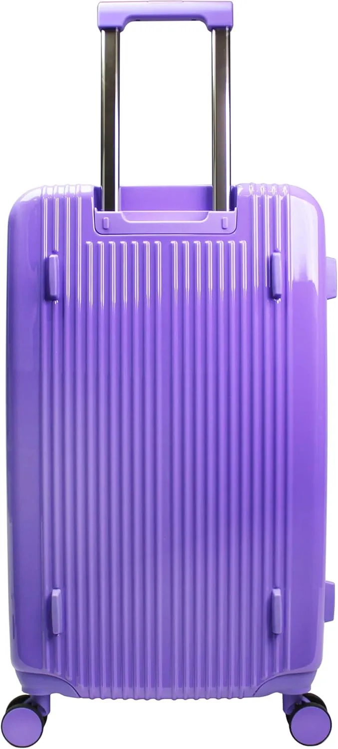 World Traveler Dejuno Colossus Polycarbonate Hardside Expandable Spinner Luggage with TSA Lock and Front Handle, Lavender, 26-inch