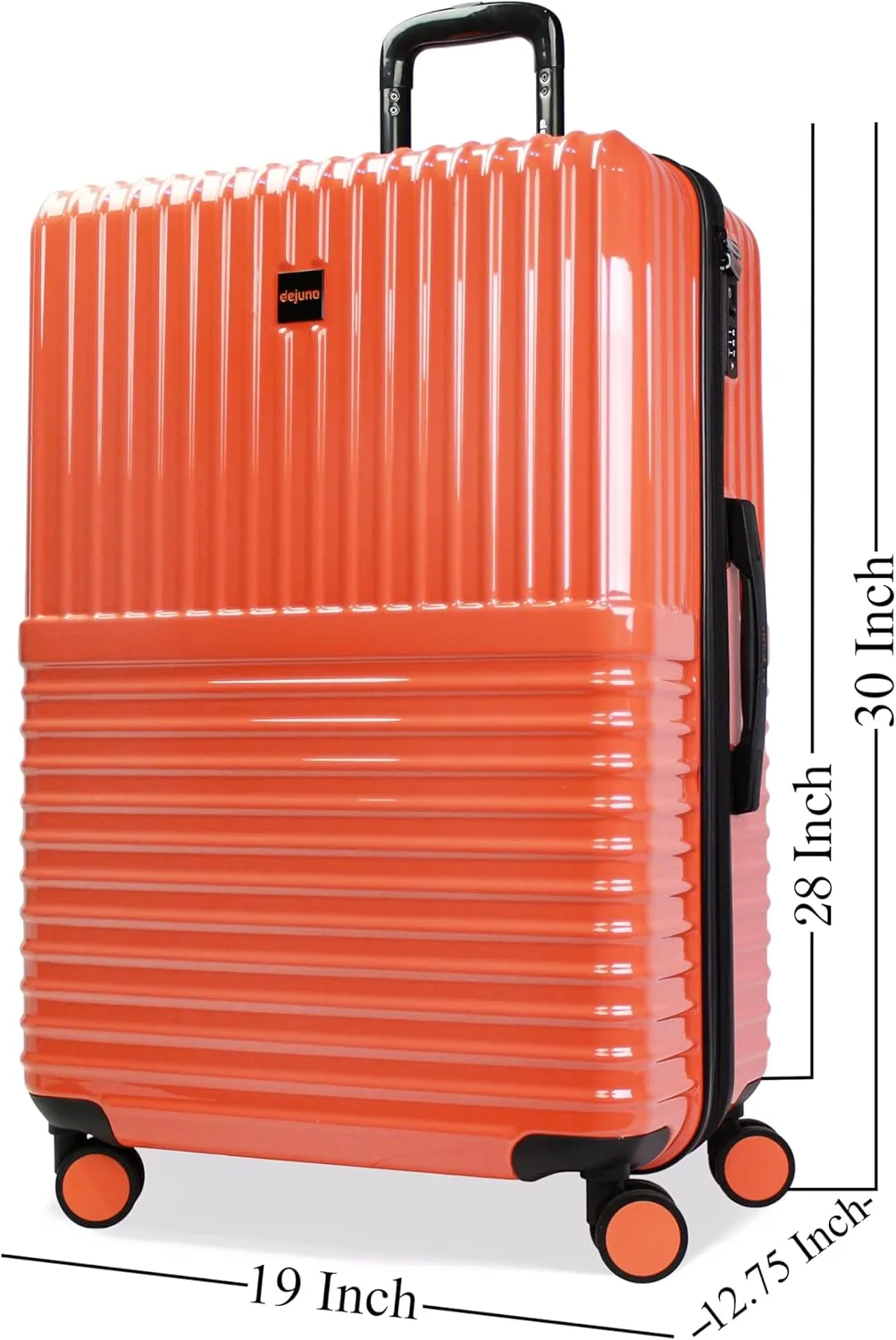 World Traveler Dejuno Tonal Lightweight Polycarbonate Hardside Expandable Spinner Luggage Suitcase with TSA Lock, Coral, 28-inch