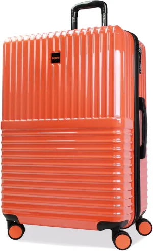 World Traveler Dejuno Tonal Lightweight Polycarbonate Hardside Expandable Spinner Luggage Suitcase with TSA Lock, Coral, 28-inch