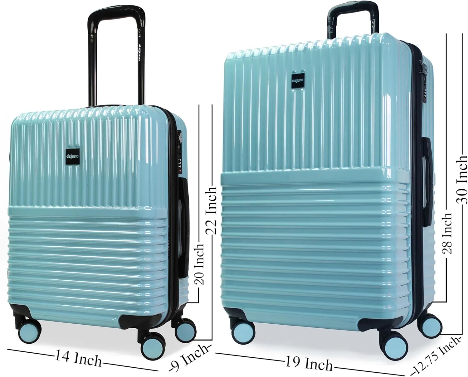 World Traveler Dejuno Tonal Lightweight Polycarbonate Hardside Expandable Spinner Luggage Suitcase with TSA Lock, Glacier, 2-Piece Set(20in,28in)