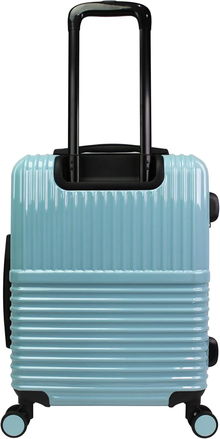 World Traveler Dejuno Tonal Lightweight Polycarbonate Hardside Expandable Spinner Luggage Suitcase with TSA Lock, Glacier, 20-inch