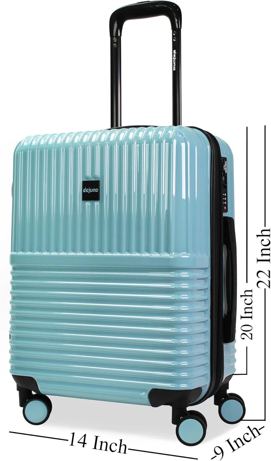 World Traveler Dejuno Tonal Lightweight Polycarbonate Hardside Expandable Spinner Luggage Suitcase with TSA Lock, Glacier, 20-inch