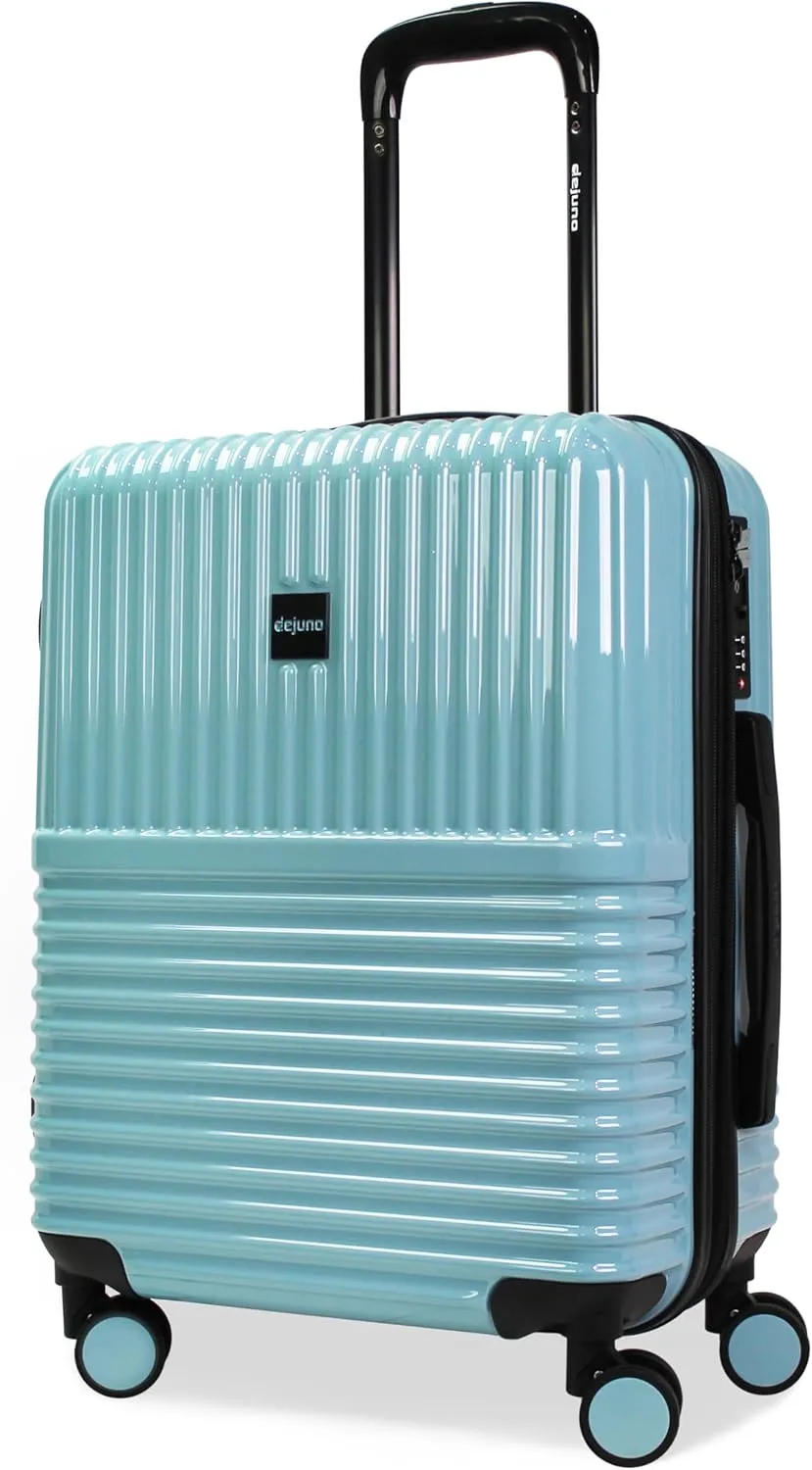 World Traveler Dejuno Tonal Lightweight Polycarbonate Hardside Expandable Spinner Luggage Suitcase with TSA Lock, Glacier, 20-inch