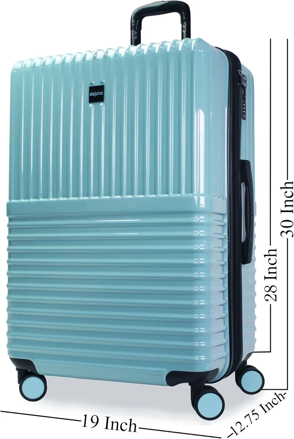 World Traveler Dejuno Tonal Lightweight Polycarbonate Hardside Expandable Spinner Luggage Suitcase with TSA Lock, Glacier, 28-inch