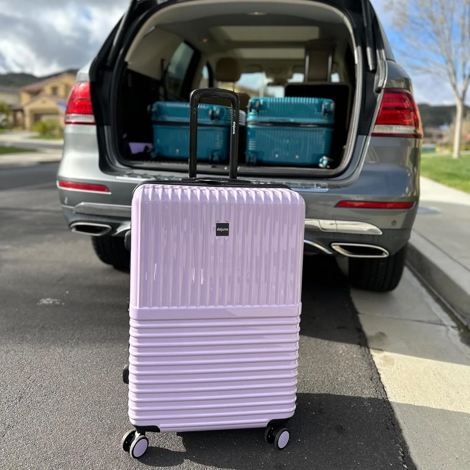 World Traveler Dejuno Tonal Lightweight Polycarbonate Hardside Expandable Spinner Luggage Suitcase with TSA Lock, Lavender, 2-Piece Set(20in,28in)