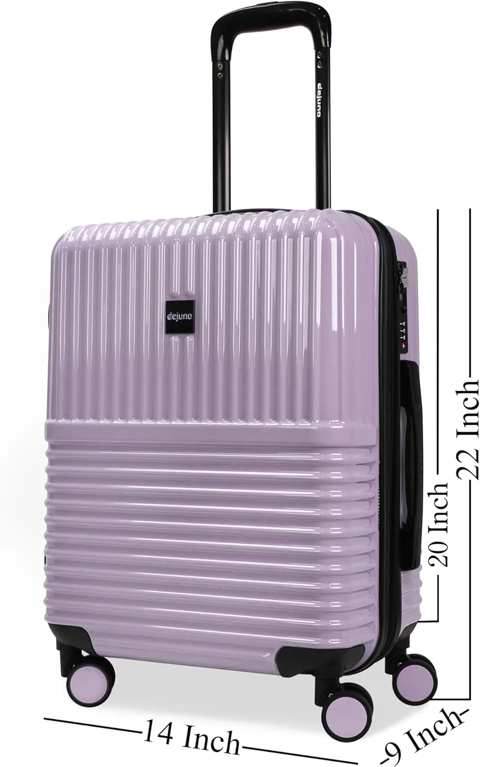World Traveler Dejuno Tonal Lightweight Polycarbonate Hardside Expandable Spinner Luggage Suitcase with TSA Lock, Lavender, 20-inch
