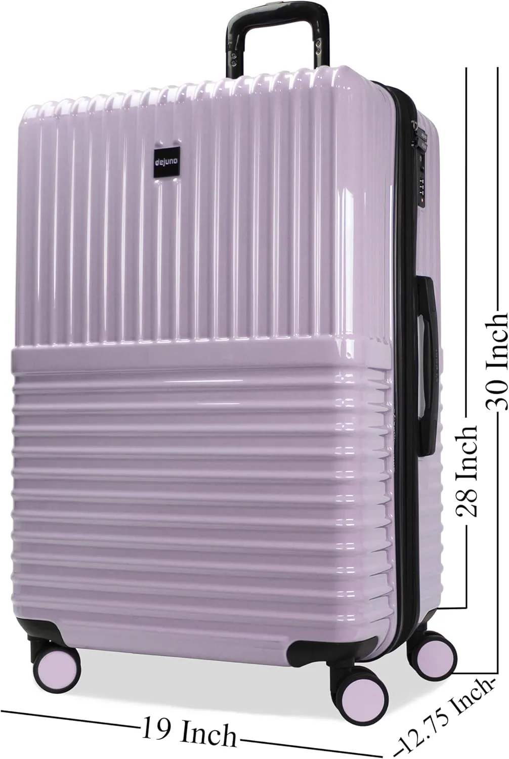 World Traveler Dejuno Tonal Lightweight Polycarbonate Hardside Expandable Spinner Luggage Suitcase with TSA Lock, Lavender, 28-inch