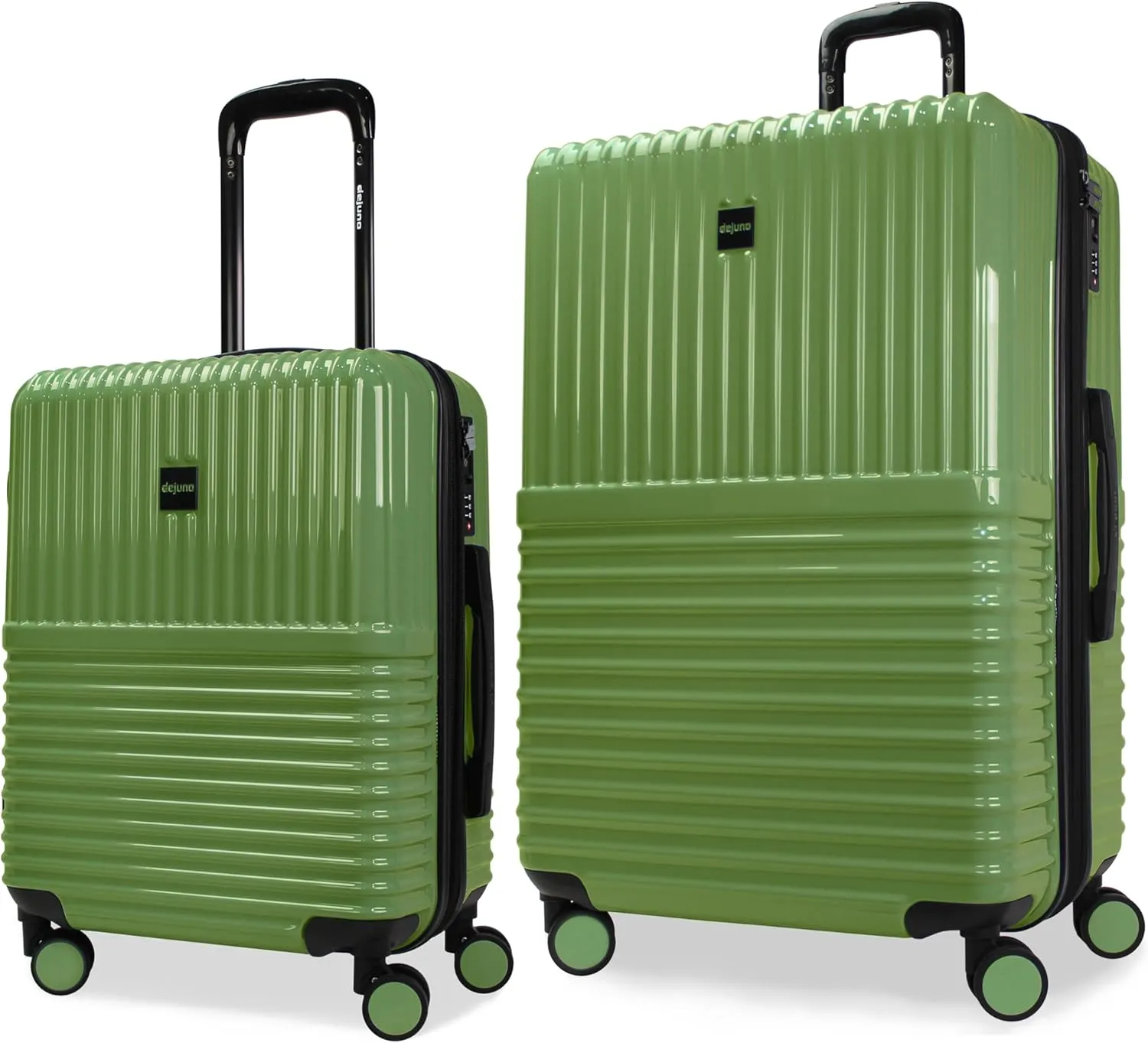 World Traveler Dejuno Tonal Lightweight Polycarbonate Hardside Expandable Spinner Luggage Suitcase with TSA Lock, Matcha, 2-Piece Set(20in,28in)