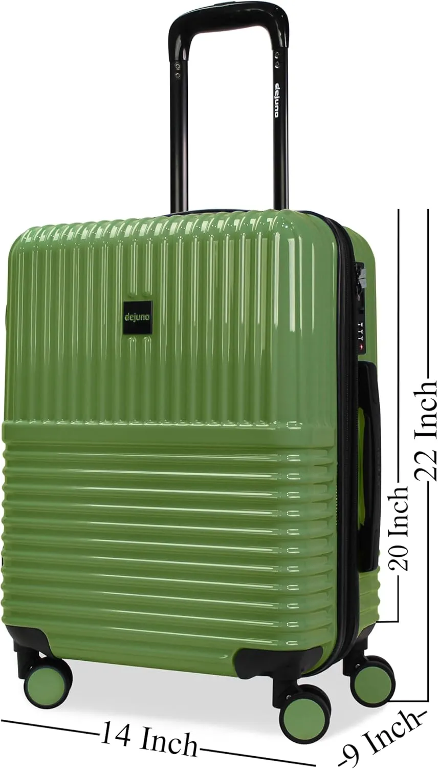 World Traveler Dejuno Tonal Lightweight Polycarbonate Hardside Expandable Spinner Luggage Suitcase with TSA Lock, Matcha, 20-inch