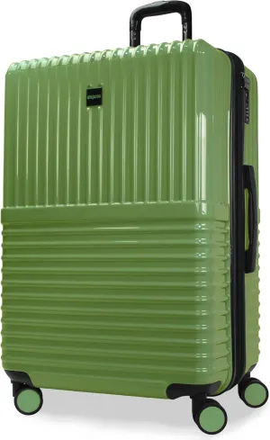 World Traveler Dejuno Tonal Lightweight Polycarbonate Hardside Expandable Spinner Luggage Suitcase with TSA Lock, Matcha, 28-inch