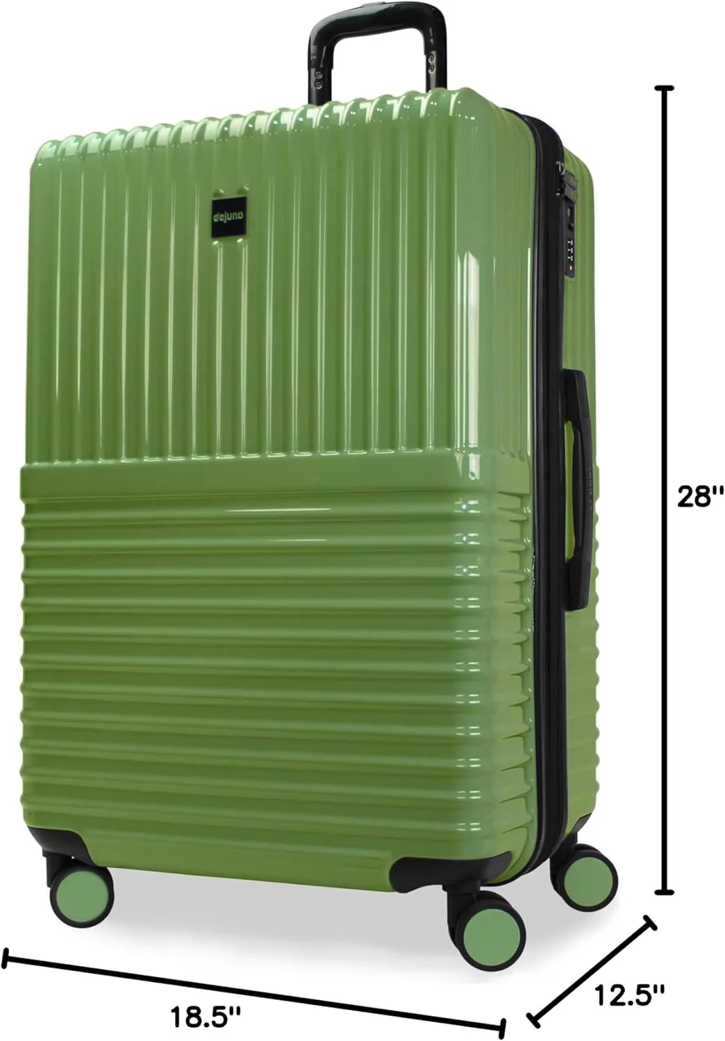 World Traveler Dejuno Tonal Lightweight Polycarbonate Hardside Expandable Spinner Luggage Suitcase with TSA Lock, Matcha, 28-inch