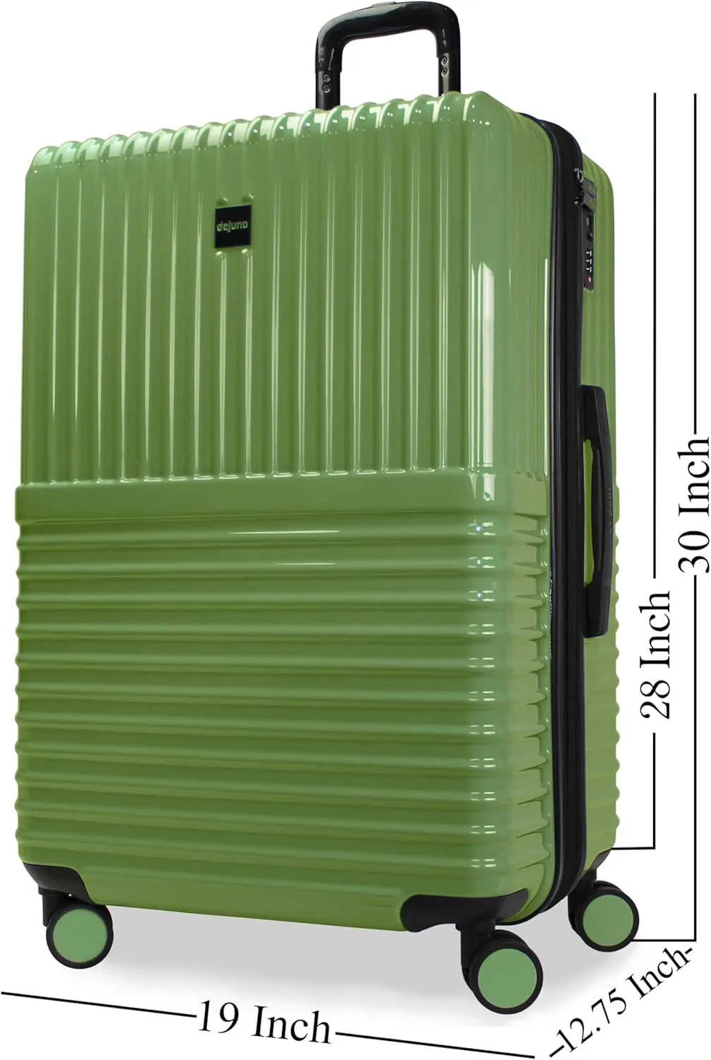 World Traveler Dejuno Tonal Lightweight Polycarbonate Hardside Expandable Spinner Luggage Suitcase with TSA Lock, Matcha, 28-inch