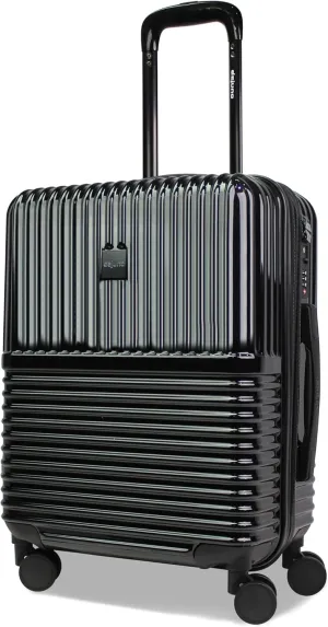World Traveler Dejuno Tonal Lightweight Polycarbonate Hardside Expandable Spinner Luggage Suitcase with TSA Lock, Onyx, 20-inch