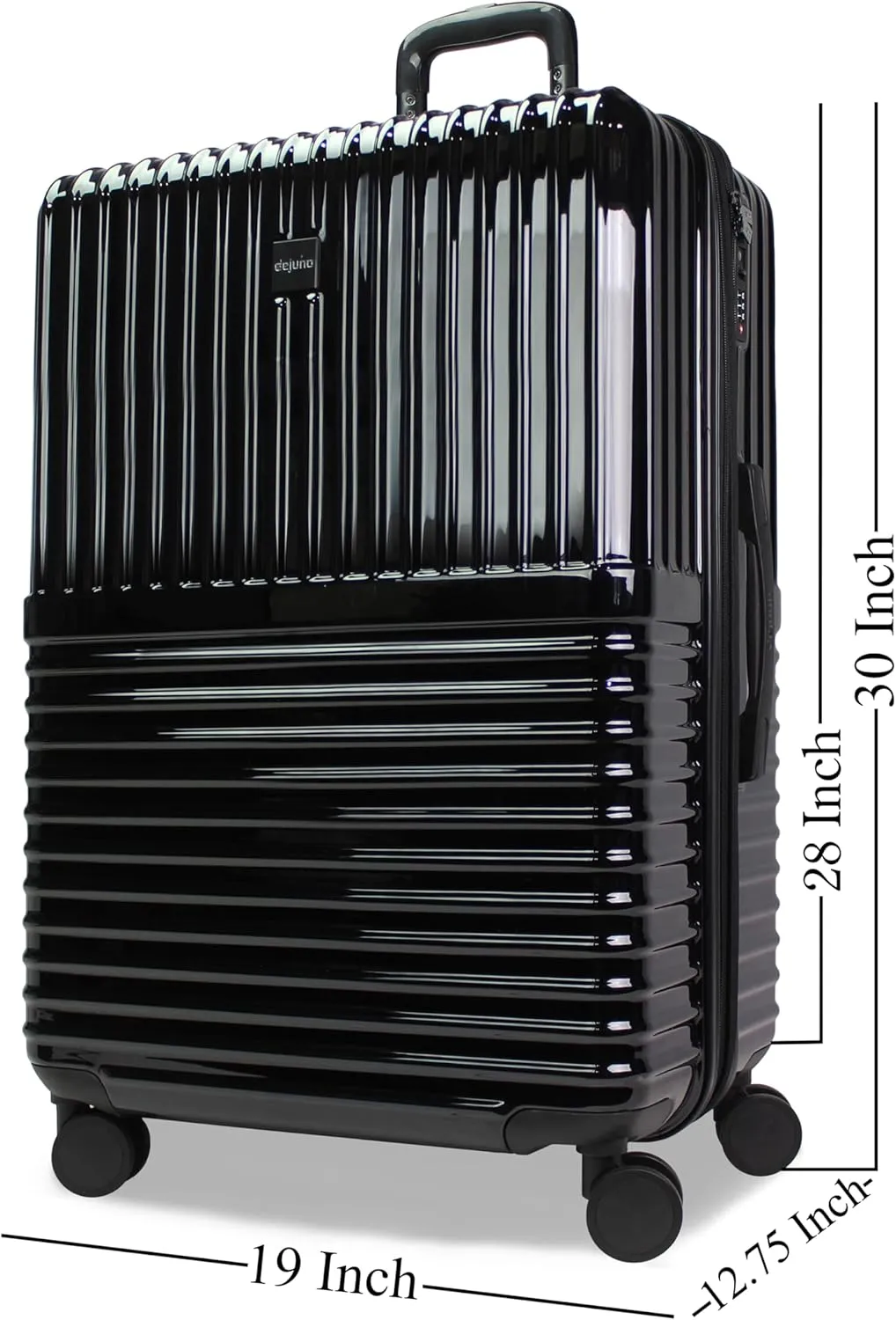 World Traveler Dejuno Tonal Lightweight Polycarbonate Hardside Expandable Spinner Luggage Suitcase with TSA Lock, Onyx, 28-inch