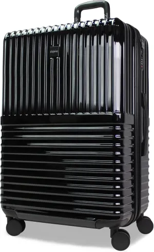 World Traveler Dejuno Tonal Lightweight Polycarbonate Hardside Expandable Spinner Luggage Suitcase with TSA Lock, Onyx, 28-inch