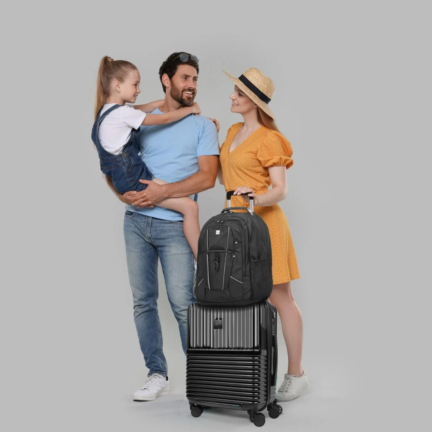 World Traveler Dejuno Ultimate Travel Combo Spinner Carry-On & Laptop Backpack 2-Piece Luggage Set, Onyx