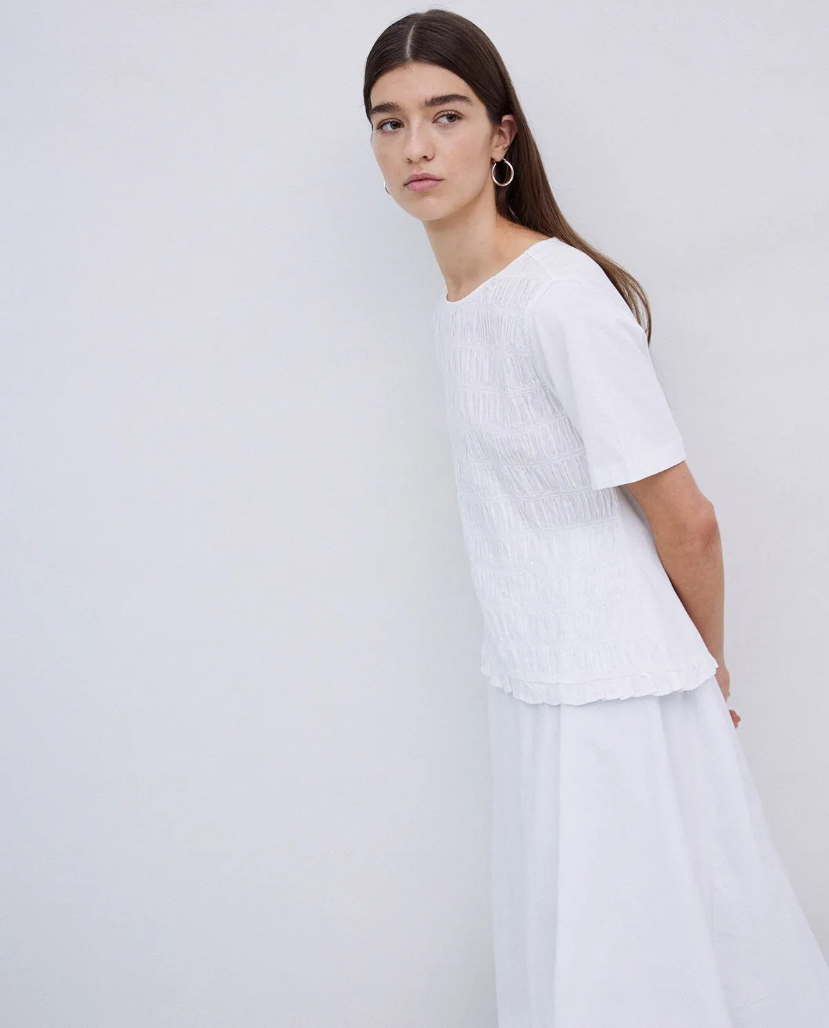 Yerse Shirred front top White