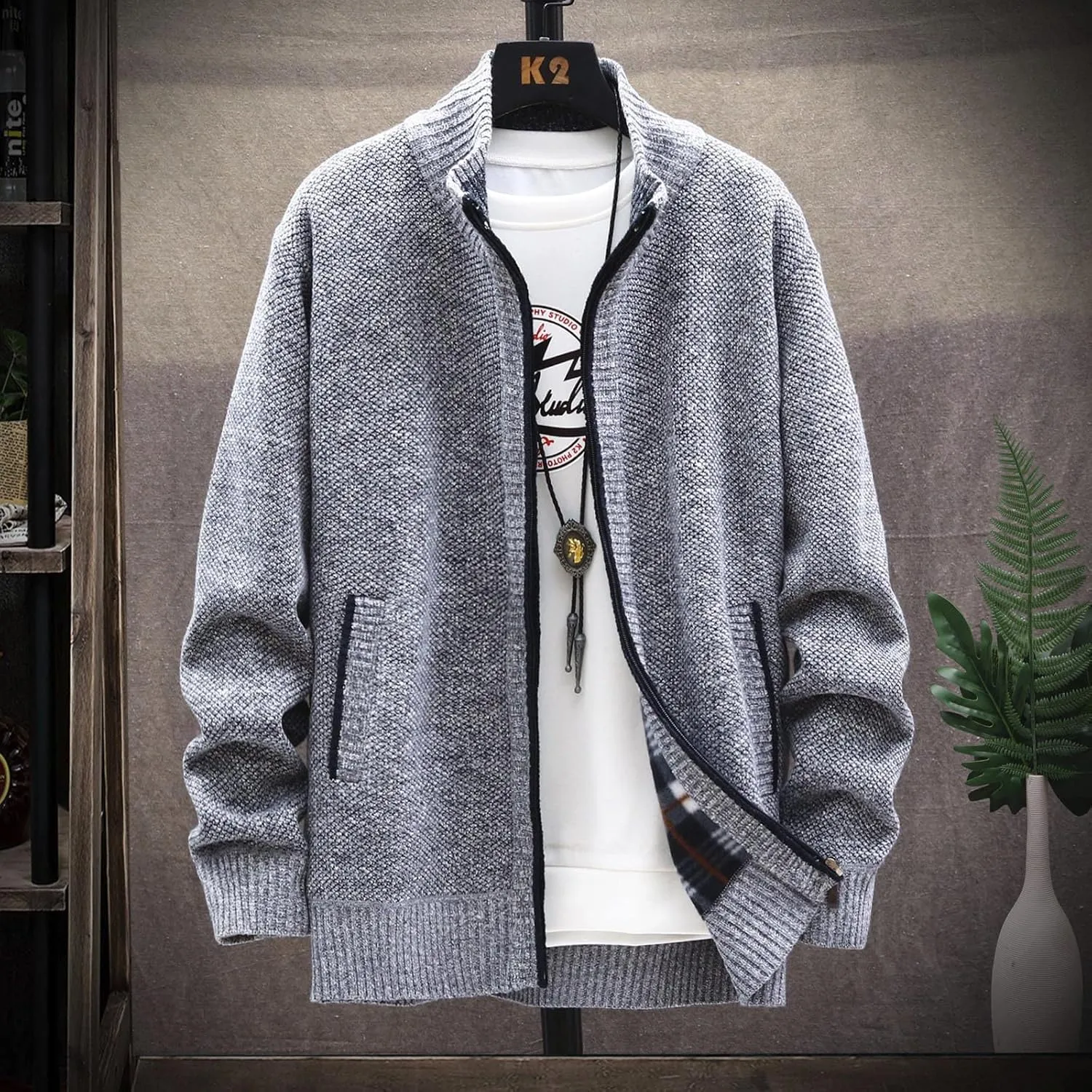 Ymosrh Winter Coats for Men Autumn and Men's Fashion Loose Cardigan Warm Lapel Hooded Jacket Sweater Mens Coats