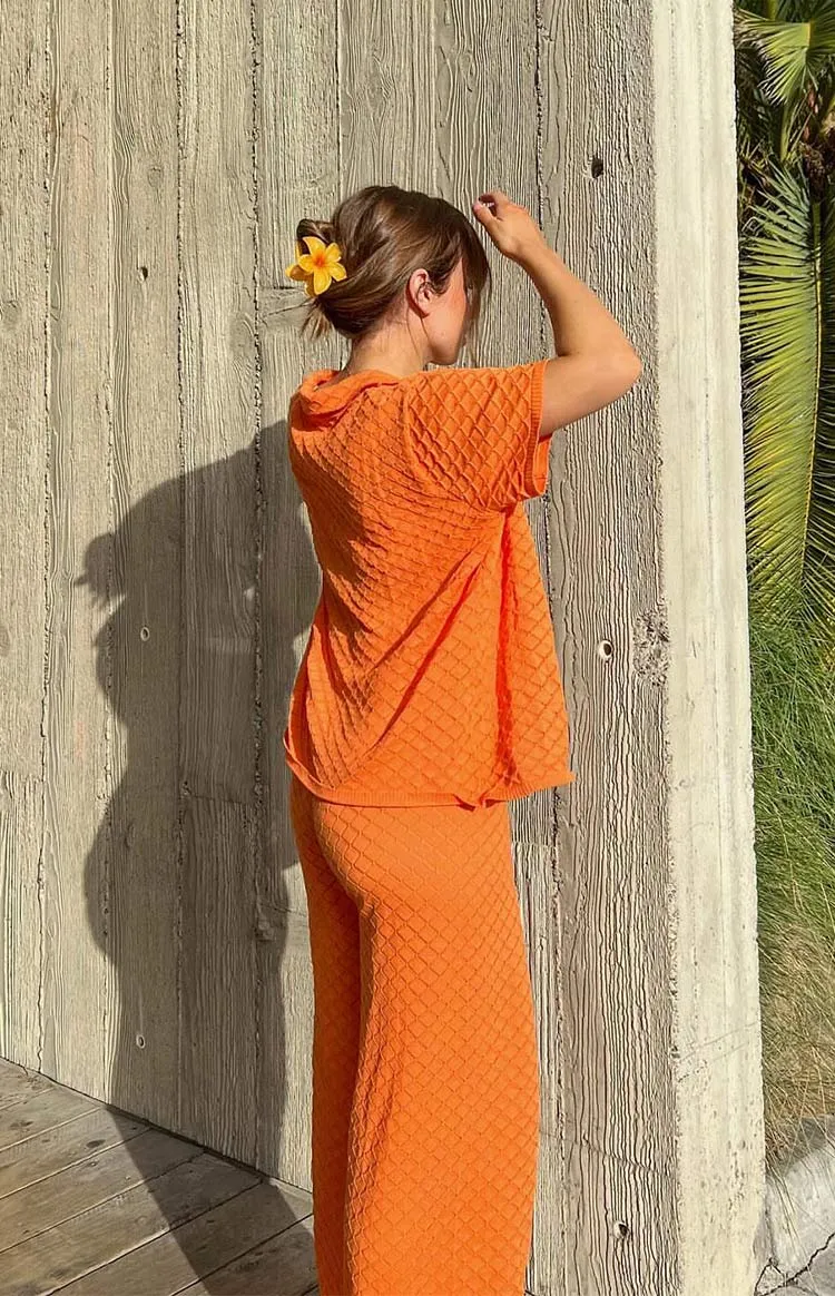 Zaida Orange Knit Top