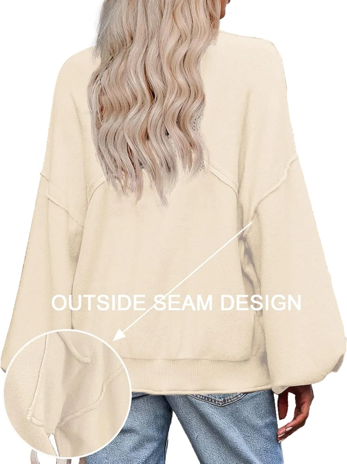 Zeagoo Womens Sweaters 2024 Fall Trendy Outfits Long Sleeve Crew Neck Knit Lantern Pullover Sweater Tops