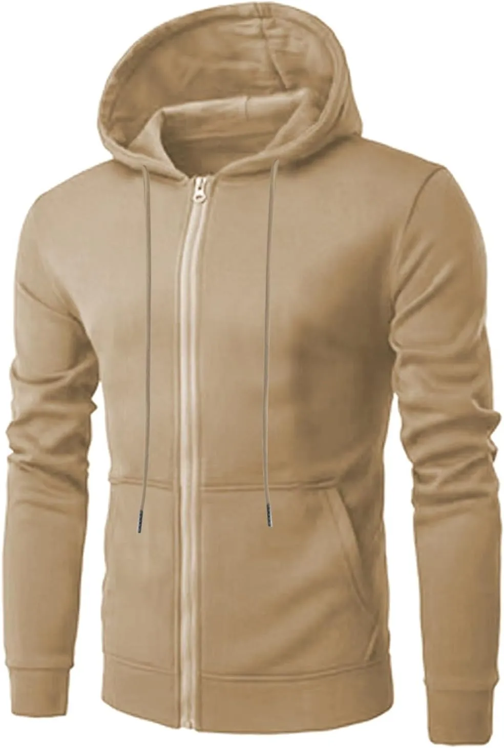 Zip Up Hoodie Men Mens Full Zip Casual Pullover Hoodies Fall Winter Work Sweatshirt Long Sleeve Drawstring Hoodies