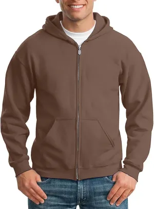 Zip Up Hoodies for Men Heavyweight Long Sleeve Pullover Solid Color with Pockets Hooded Fall and Winter Tops 2024