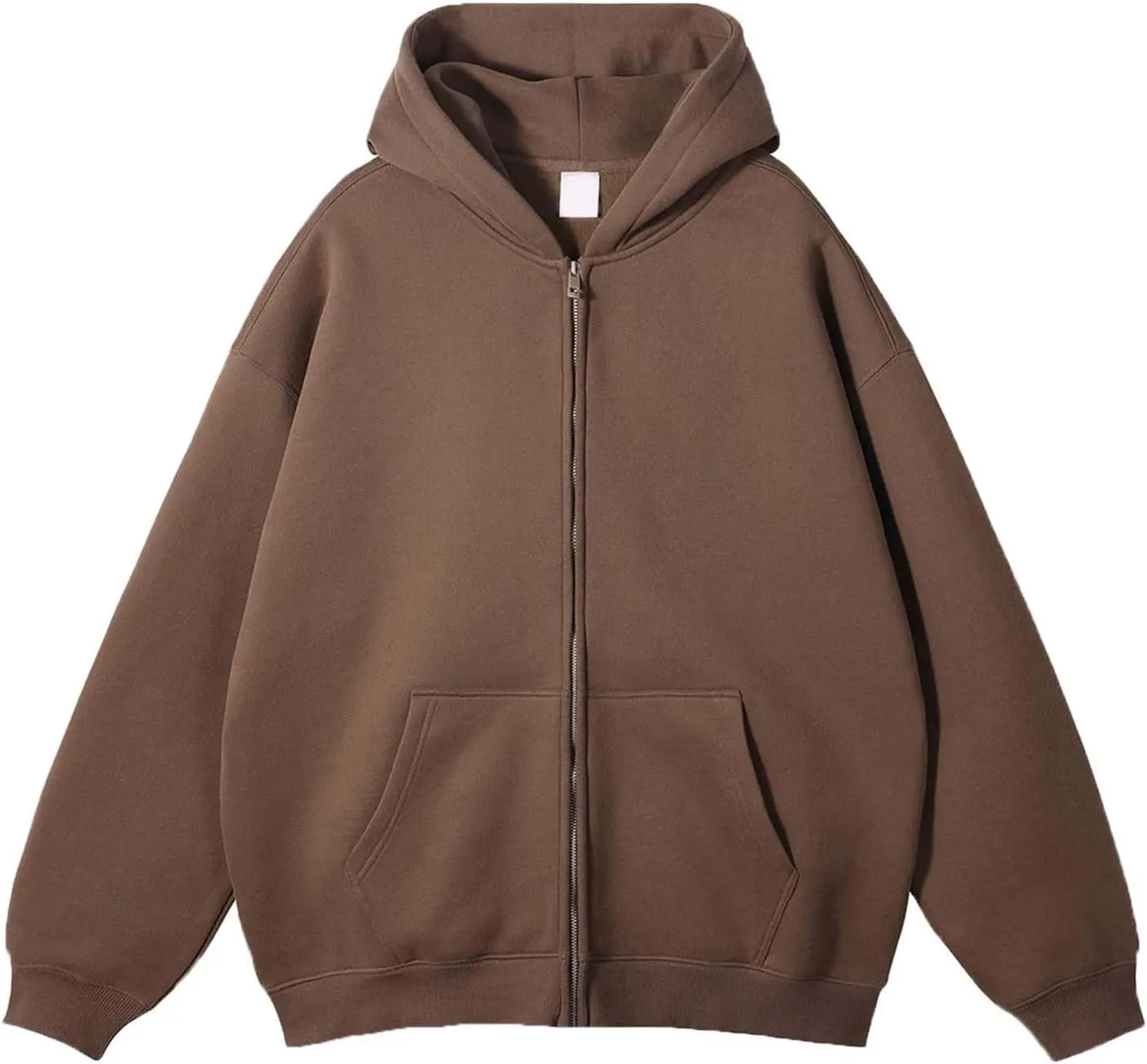 Zip Up Hoodies for Men Heavyweight Long Sleeve Pullover Solid Color with Pockets Hooded Fall and Winter Tops 2024