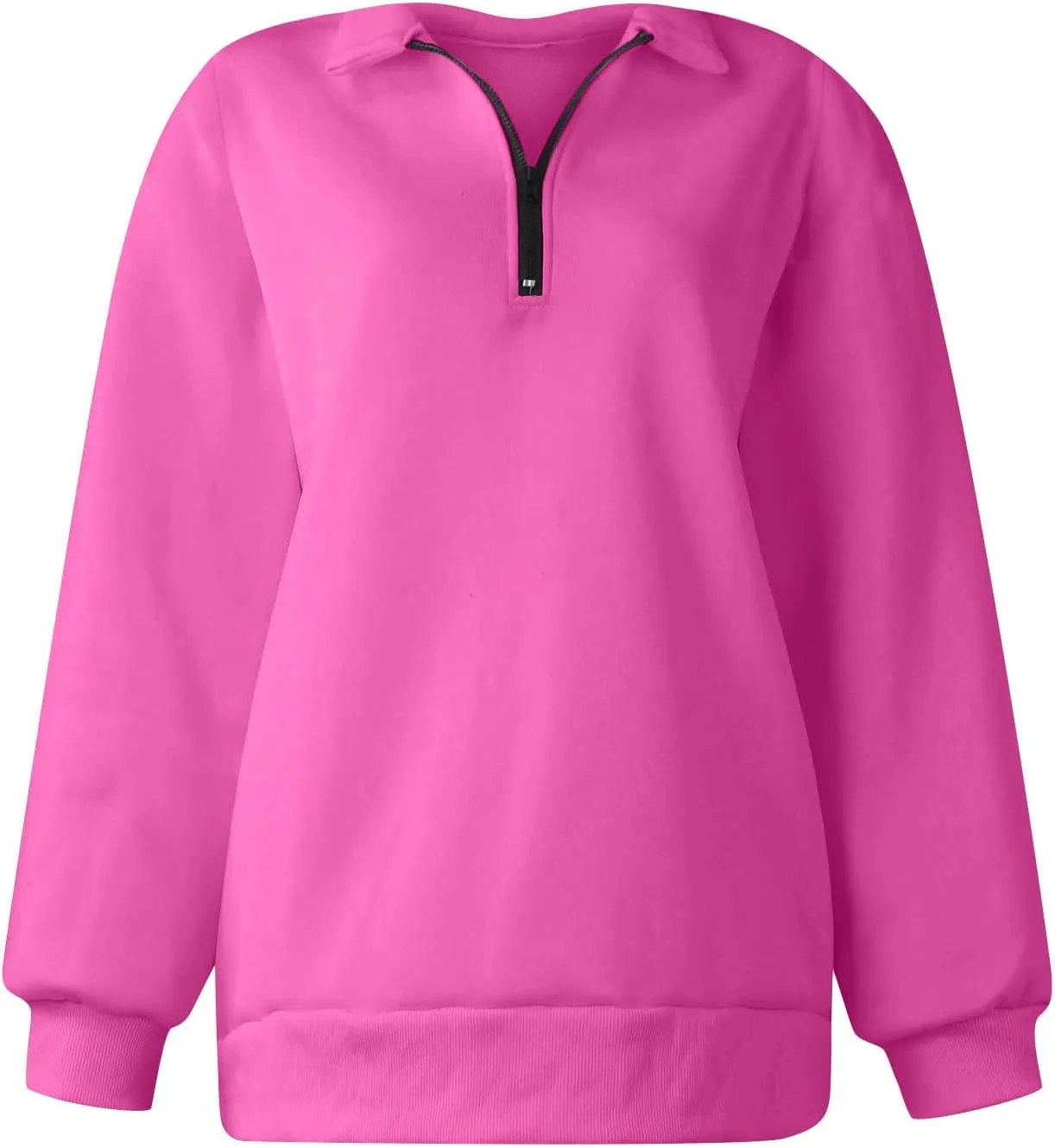 Zip Up Hoodies For Women Oversized Long Sleeve Crop Sweatshirt Quarter Zip Pullover Tops Fall Fashion Clothes 2023