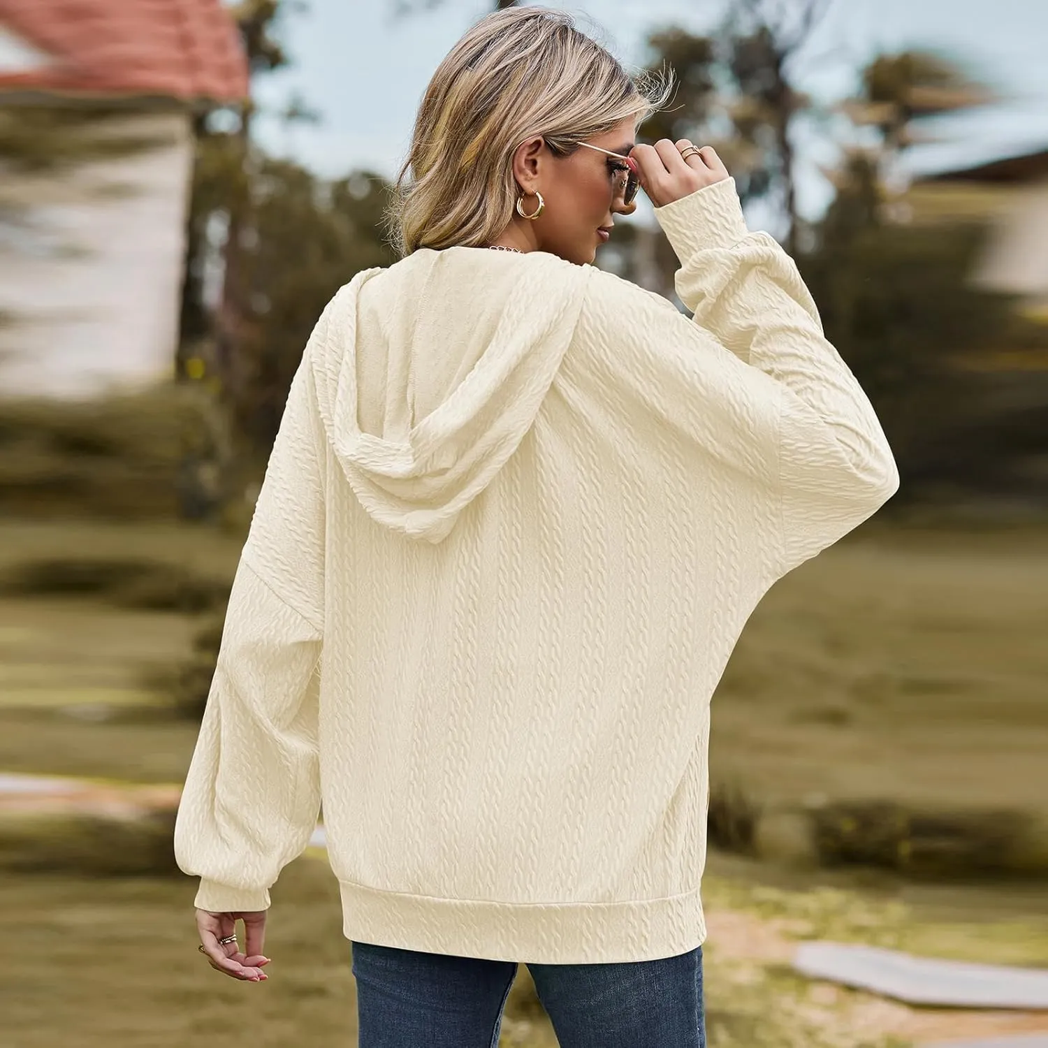 Zip Up Hoodies For Women Oversized Sweatshirts Fleece Jackets Casual Comfy Fashion Outfits 2024 Fall Winter Clothes